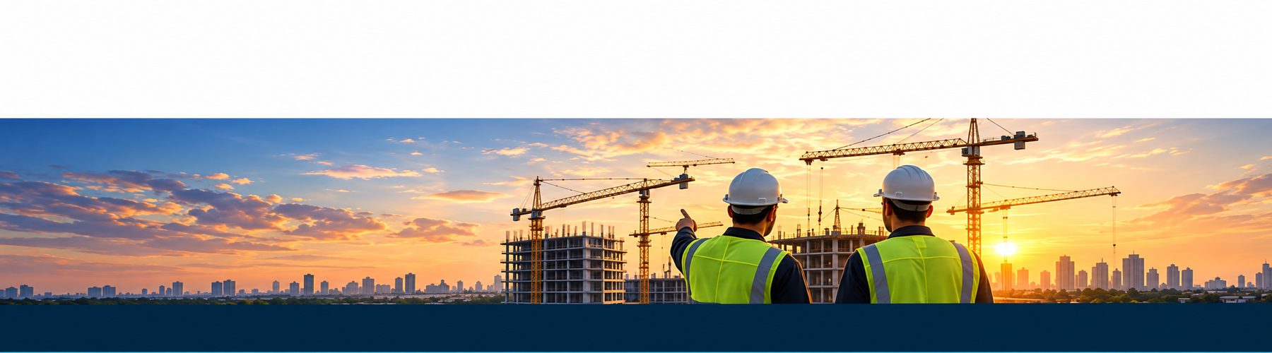 Construction team and cranes