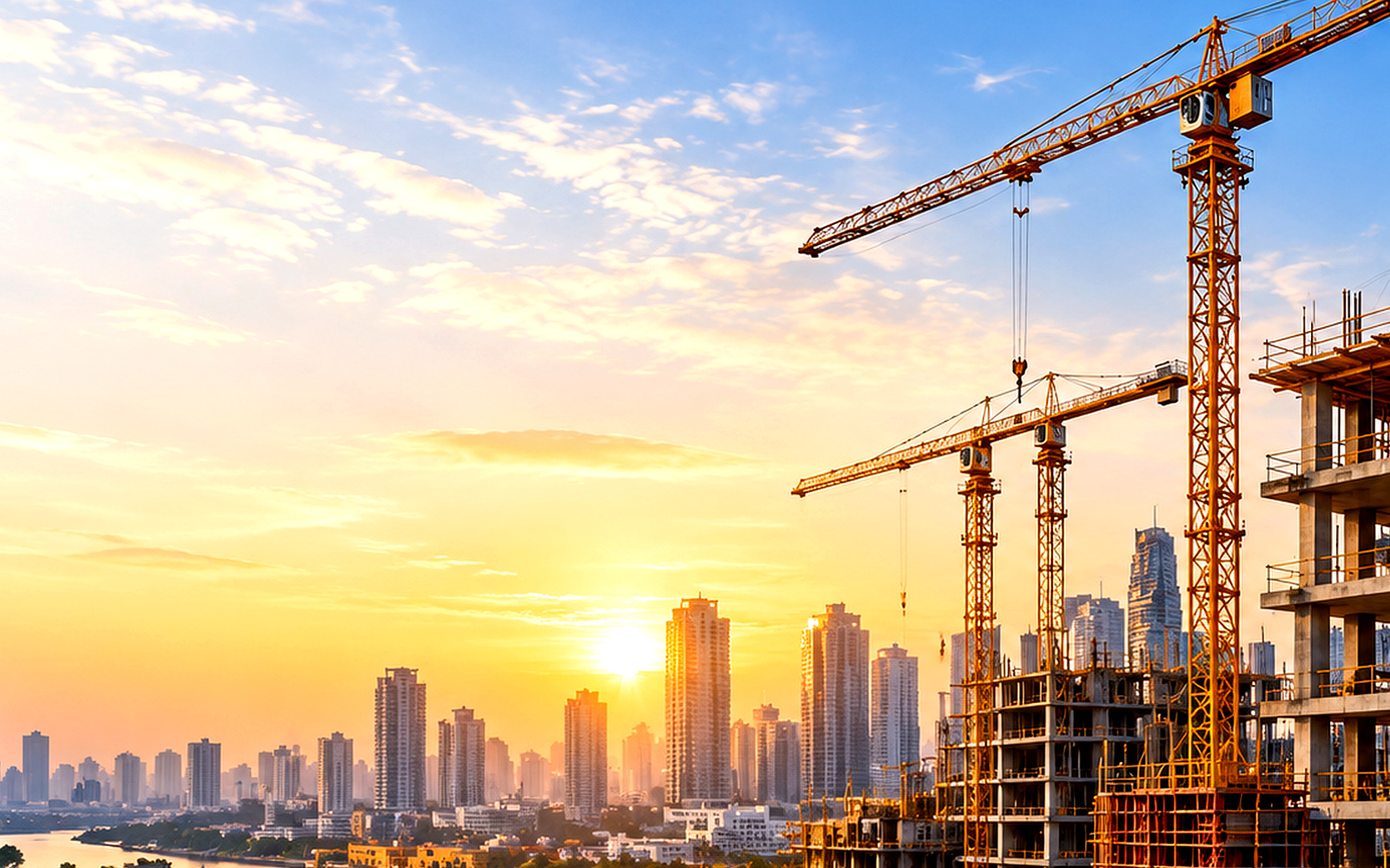 Modern construction structure and city development