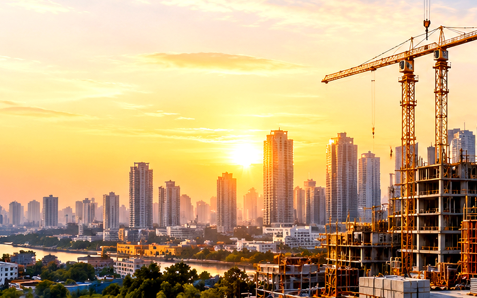 Urban development and construction skyline